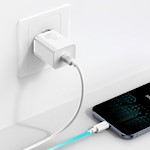 Baseus väggladdare Super Si PD 20W 1x USB-C vit + USB-C – Lightning-kabel