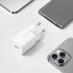 Baseus väggladdare Super Si PD 20W 1x USB-C vit + USB-C – Lightning-kabel