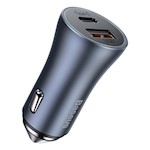 Baseus bil-laddare Golden Contactor Pro PD 40W 1x USB 1x USB-C mörkgrå