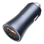 Baseus bil-laddare Golden Contactor Pro PD 40W 1x USB 1x USB-C mörkgrå