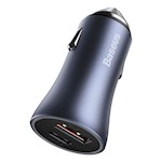 Baseus bil-laddare Golden Contactor Pro PD 40W 1x USB 1x USB-C mörkgrå
