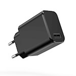 Setty laddare 1x USB 3A svart + USB-C-kabel 1,0 m