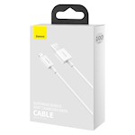 Baseus sladd – Superior USB till Lightning 1,0 m 2,4A vit