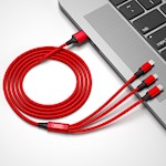 XO-kabel NB173 3in1 USB – Lightning + USB-C + microUSB 1,2 m 2,4A röd