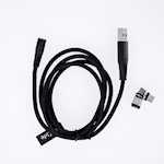 Maxlife MXUC-03 magnetkabel USB – Lightning + USB-C + microUSB 1,0 m 3A svart nylon