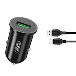 XO bil-laddare TZ12 QC 3.0 18W 1x USB svart + USB-C-kabel