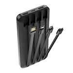 Forever power bank TB-411 ALLin1 10000 mAh med kablar USB-C + Lightning + microUSB svart