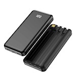Forever power bank TB-411 ALLin1 10000 mAh med kablar USB-C + Lightning + microUSB svart
