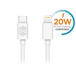 Forever kabel USB-C – Lightning 1,0 m 20W vit