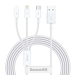 Baseus sladd 3in1 Superior USB – Lightning + USB-C + microUSB 1,5 m 3,5A vit