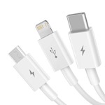Baseus sladd 3in1 Superior USB – Lightning + USB-C + microUSB 1,5 m 3,5A vit