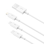Baseus sladd 3in1 Superior USB – Lightning + USB-C + microUSB 1,5 m 3,5A vit