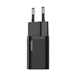 Baseus väggladdare Super Si PD 25W 1x USB-C svart + USB-C – USB-C-kabel