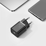 Baseus väggladdare Super Si PD 25W 1x USB-C svart + USB-C – USB-C-kabel