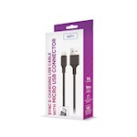 Setty kabel USB – microUSB 1,0 m 1A svart NY