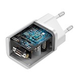 Baseus väggladdare Super Si PD 25W 1x USB-C vit + USB-C – USB-C-kabel