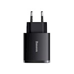 Baseus väggladdare Kompakt PD 30W 1x USB-C 2x USB svart