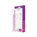 Setty USB-kabel – microUSB 1,0 m 2A vit NY
