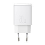 Baseus väggladdare Kompakt PD 20W 1x USB-C 1x USB vit
