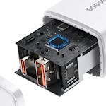 Baseus väggladdare Kompakt PD 20W 1x USB-C 1x USB vit
