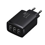 Baseus väggladdare Kompakt 3 x USB svart 17W