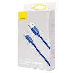 Baseus kabel Crystal Shine USB – Lightning 1,2 m 2,4A blå