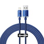 Baseus kabel Crystal Shine USB – Lightning 2,0 m 2,4A blå