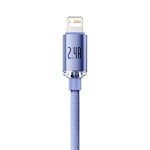 Baseus kabel Crystal Shine USB – Lightning 2,0 m 2,4A lila