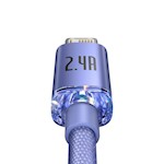 Baseus kabel Crystal Shine USB – Lightning 2,0 m 2,4A lila