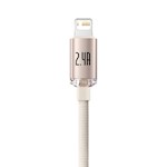 Baseus kabel Crystal Shine USB – Lightning 1,2 m 2,4A rosa
