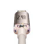Baseus kabel Crystal Shine USB – Lightning 1,2 m 2,4A rosa