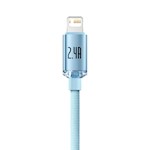 Baseus-kabel Crystal Shine USB – Lightning 2,0 m 2,4A himmelsblå