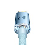 Baseus-kabel Crystal Shine USB – Lightning 2,0 m 2,4A himmelsblå