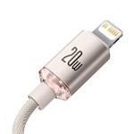 Baseus kabel Crystal Shine USB-C – Lightning 1,2 m 20W rosa