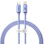 Baseus kabel Crystal Shine USB-C – Lightning 1,2 m 20W lila
