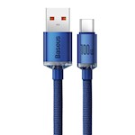 Baseus sladd Crystal Shine USB – USB-C 2,0 m 100W blå