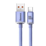 Baseus sladd Crystal Shine USB – USB-C 2,0 m 100W lila