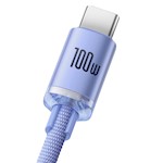Baseus sladd Crystal Shine USB – USB-C 2,0 m 100W lila