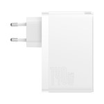 Baseus väggladdare GaN5 Pro PD 140W 2x USB-C 1x USB vit + USB-C – USB-C 240W-kabel