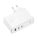 Baseus väggladdare GaN5 Pro PD 140W 2x USB-C 1x USB vit + USB-C – USB-C 240W-kabel