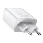 Baseus väggladdare Kompakt PD 30W 1x USB-C 2x USB vit
