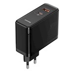 Baseus väggladdare GaN5 Pro PD 100W 1x USB-C 1x USB svart + USB-C – USB-C