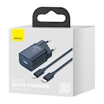 Baseus väggladdare Super Si PD 20W 1x USB-C blå + USB-C – Lightning-kabel