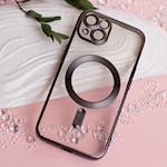 Färg Chrome Mag-fodral för iPhone 16e svart