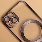 Färg Chrome Mag-fodral för iPhone 16e svart