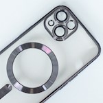 Färg Chrome Mag-fodral för iPhone 16e svart