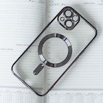Färg Chrome Mag-fodral för iPhone 16e svart