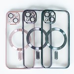 Färg Chrome Mag-fodral för iPhone 16e svart