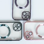 Färg Chrome Mag-fodral för iPhone 16e svart