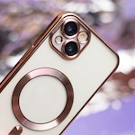 Färg Chrome Mag-fodral för iPhone 15 6,1" roséguld